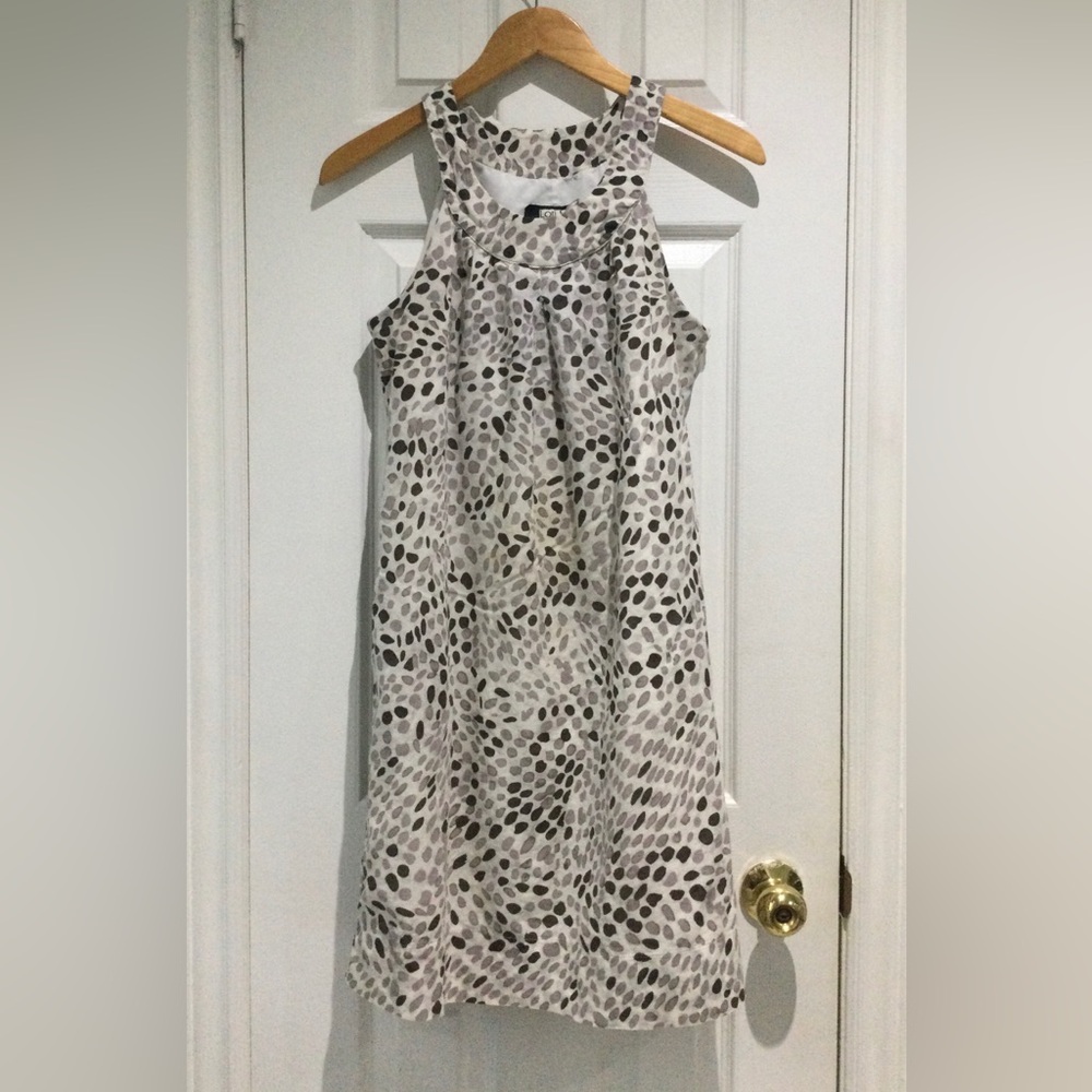 Lori M Black And White Spot Print Cotton Dress